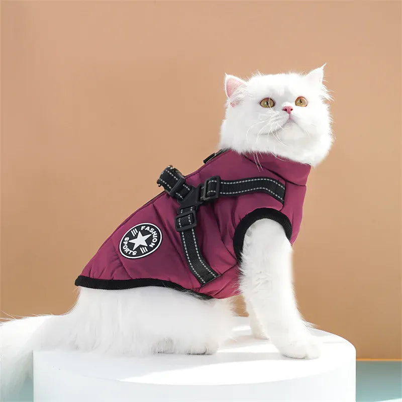 Cotton Pet Chest & Back Vest - Thick Warm Winter Coat for Dogs & Cats