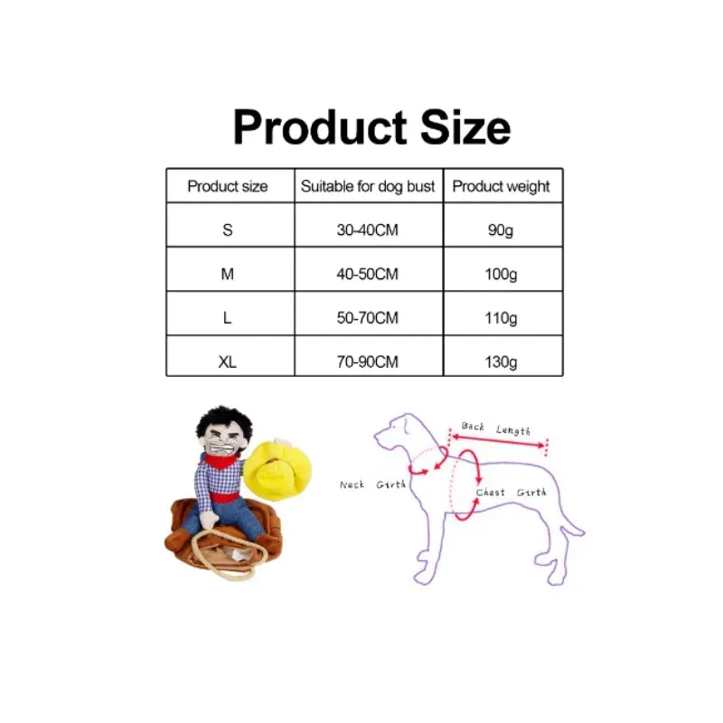 Cowboy Horse Saddle Costume for Pets – Funny Western Outfit for Dogs & Cats