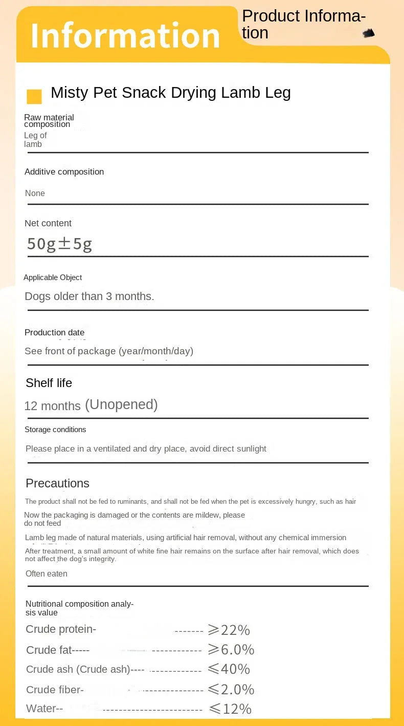 Crispy Dried Lamb Leg Bones - Dental Health Dog Chews for Adult Dogs & Puppies