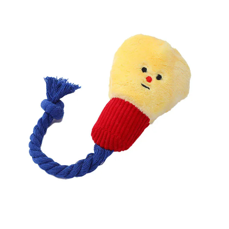 Cute Light Bulb Plush Dog Toy | Squeaky Chew Toy for Dogs & Cats | Durable Soft Plush Pet Toy for Puppies