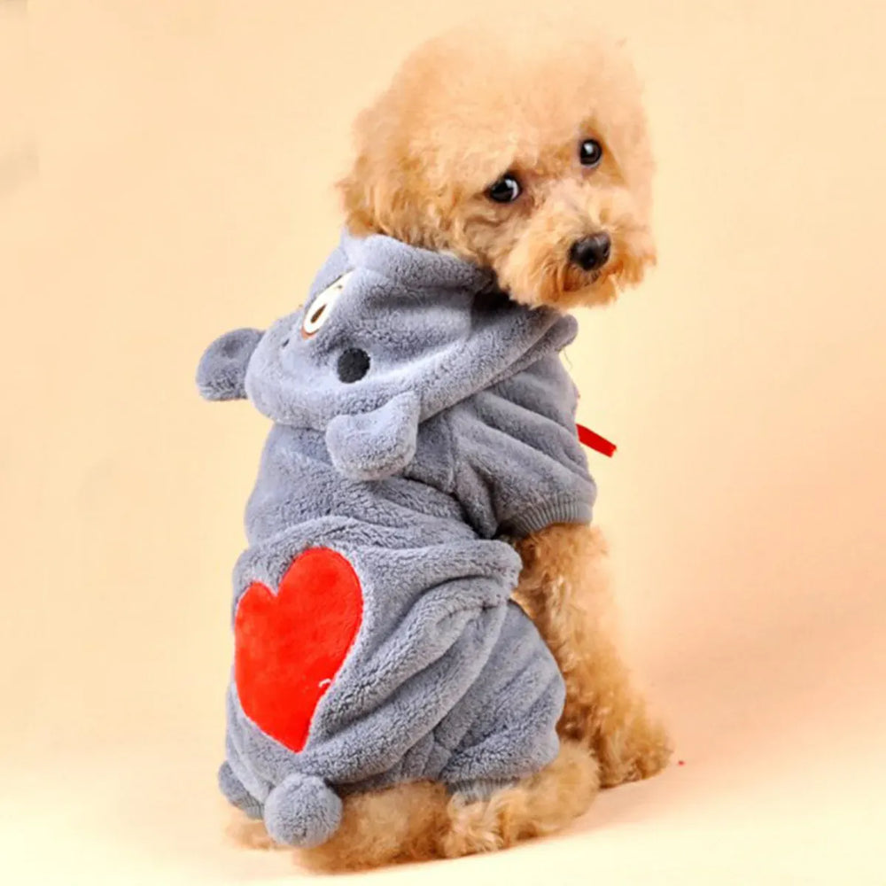 Cute Winter Dog Hoodie - Coral Fleece Warm Puppy Sweater for Small Pets