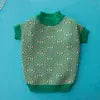 Designer Dog Sweater - Luxury Winter Warm Pet Apparel in Green & Pink