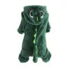 Dinosaur Dog Pajamas - Flannel Costume for Small Dogs & French Bulldogs