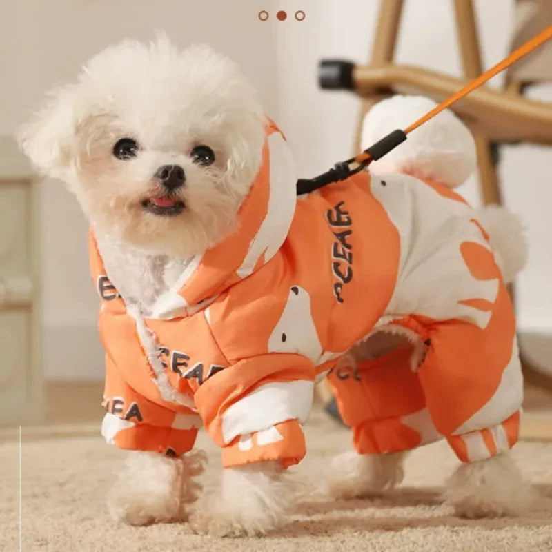 Dog Autumn Winter Clothing | Waterproof Puppy Coat | Warm Four-Legged Outdoor Dog Jacket
