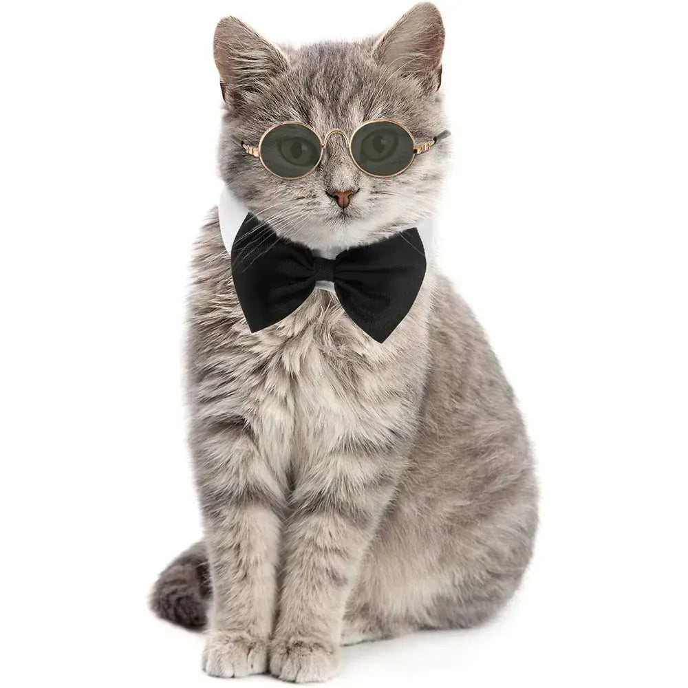 Dog Cat Tuxedo Collar - Wedding Bow Tie Pet Accessory for Special Occasions