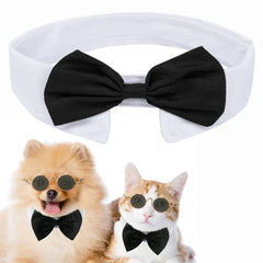 Dog Cat Tuxedo Collar - Wedding Bow Tie Pet Accessory for Special Occasions