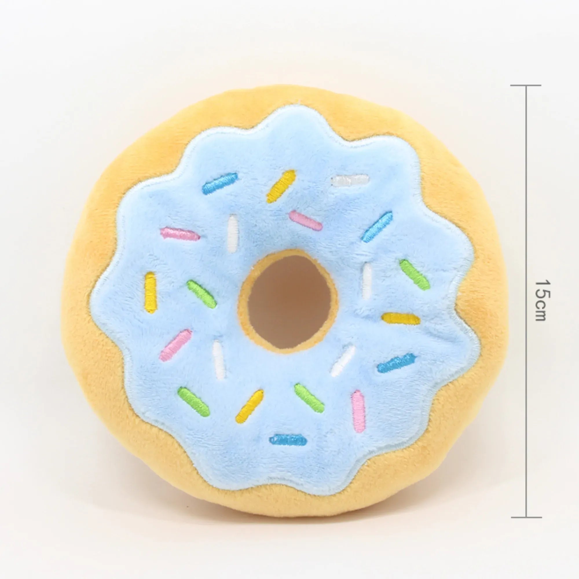 Dog Donut Plush Squeaky Toy | Soft Chew Sound Toy for Puppies & Small Dogs