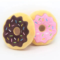 Dog Donut Plush Squeaky Toy | Soft Chew Sound Toy for Puppies & Small Dogs