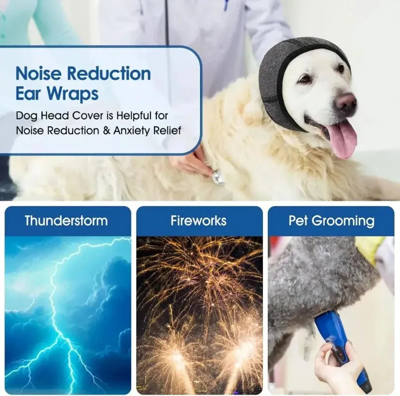 Dog Ear Muffs Hood - Waterproof Noise Cancelling for Swimming & Grooming