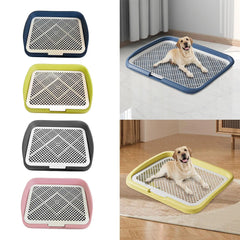 Dog Litter Box with Post - Indoor Potty Tray for Small Medium Dogs