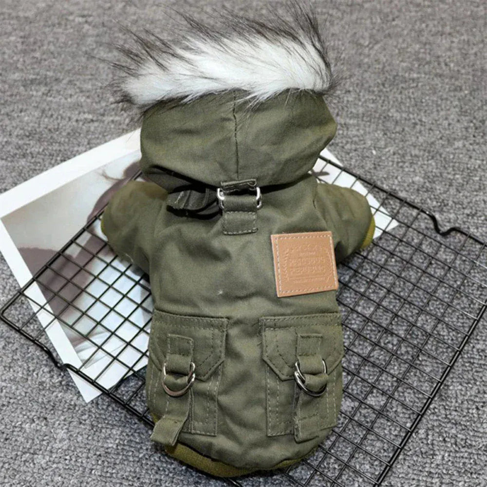 Dog Outdoor HikiDog Outdoor Autumn Winter Warm Hoodie Coat – Fashionable Pet Jacket for Small & Medium DogsAutumn Winter Warm Clothes With Hoodie Fashionable Design Coats Comfortable Polyester Cotton Jacket for Petng