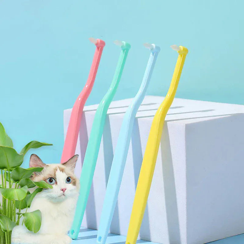 Dog Toothbrush | Small Head Teeth Cleaning Brush for Dogs & Cats | Pet Oral Care Grooming Tool