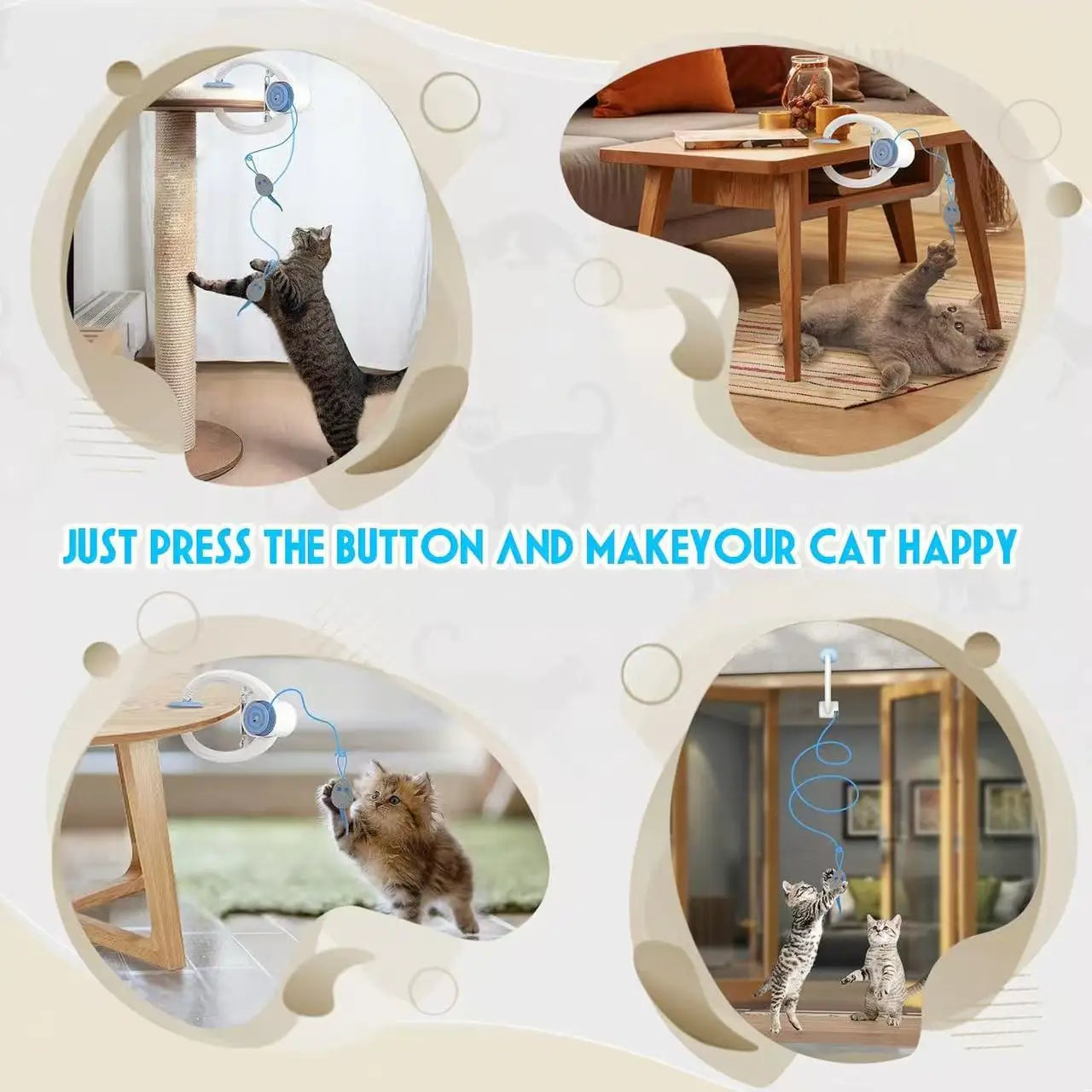 Door HanginDoor Hanging Auto-Rebound Cat Toy | Retractable Kitten Teaser with 3 Colorful Mice | Interactive Indoor Cat Exercise Toyg Auto-Rebound Cat Toy, Retractable Kitten Teaser with 3 Colorful Mice, Interactive Pet Play Toy for Indoor Cats