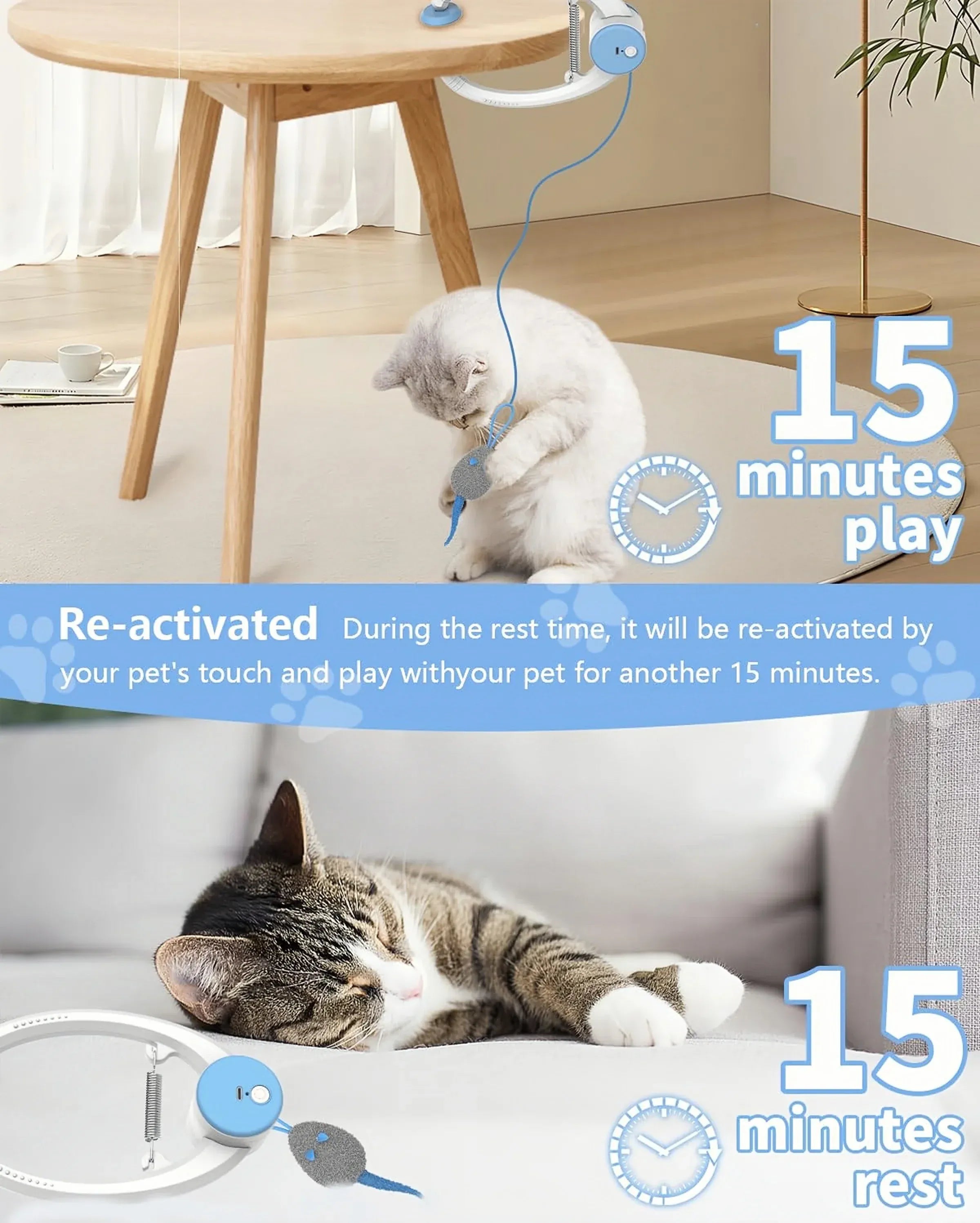 Door HanginDoor Hanging Auto-Rebound Cat Toy | Retractable Kitten Teaser with 3 Colorful Mice | Interactive Indoor Cat Exercise Toyg Auto-Rebound Cat Toy, Retractable Kitten Teaser with 3 Colorful Mice, Interactive Pet Play Toy for Indoor Cats