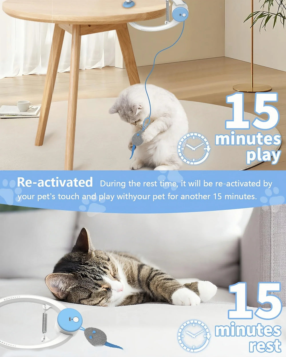 Door HanginDoor Hanging Auto-Rebound Cat Toy | Retractable Kitten Teaser with 3 Colorful Mice | Interactive Indoor Cat Exercise Toyg Auto-Rebound Cat Toy, Retractable Kitten Teaser with 3 Colorful Mice, Interactive Pet Play Toy for Indoor Cats