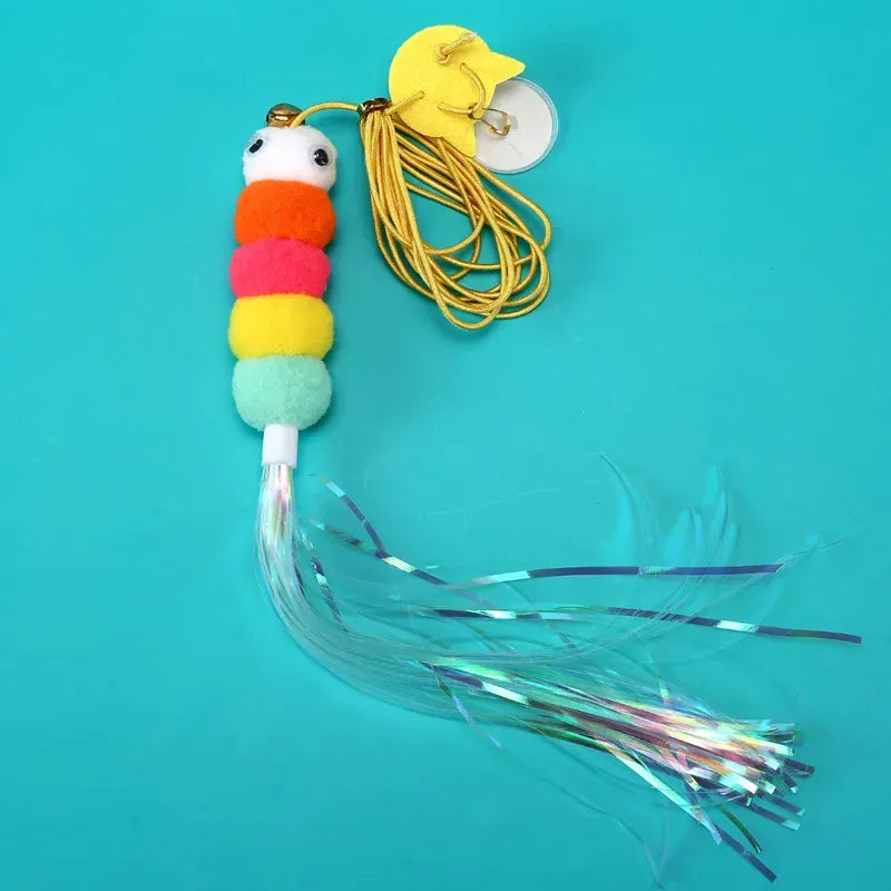 Door Hanging Cat Toy - Elastic Swing Rope with Sticky Disc for Indoor Cats