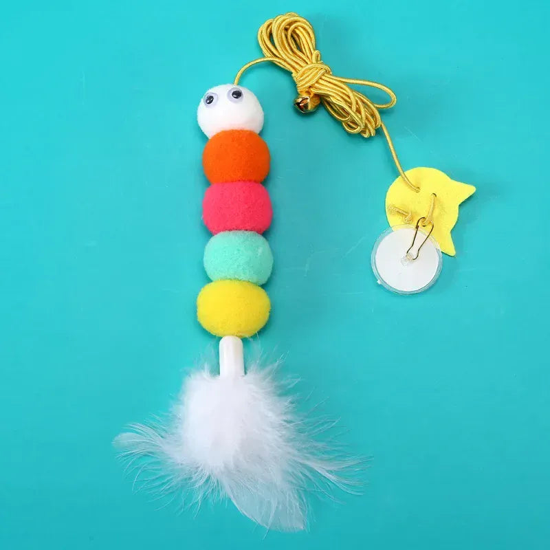 Door Hanging Cat Toy - Elastic Swing Rope with Sticky Disc for Indoor Cats