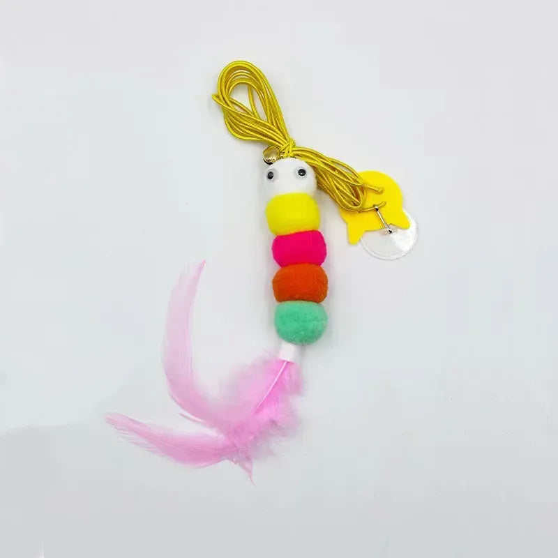 Door Hanging Cat Toy - Elastic Swing Rope with Sticky Disc for Indoor Cats