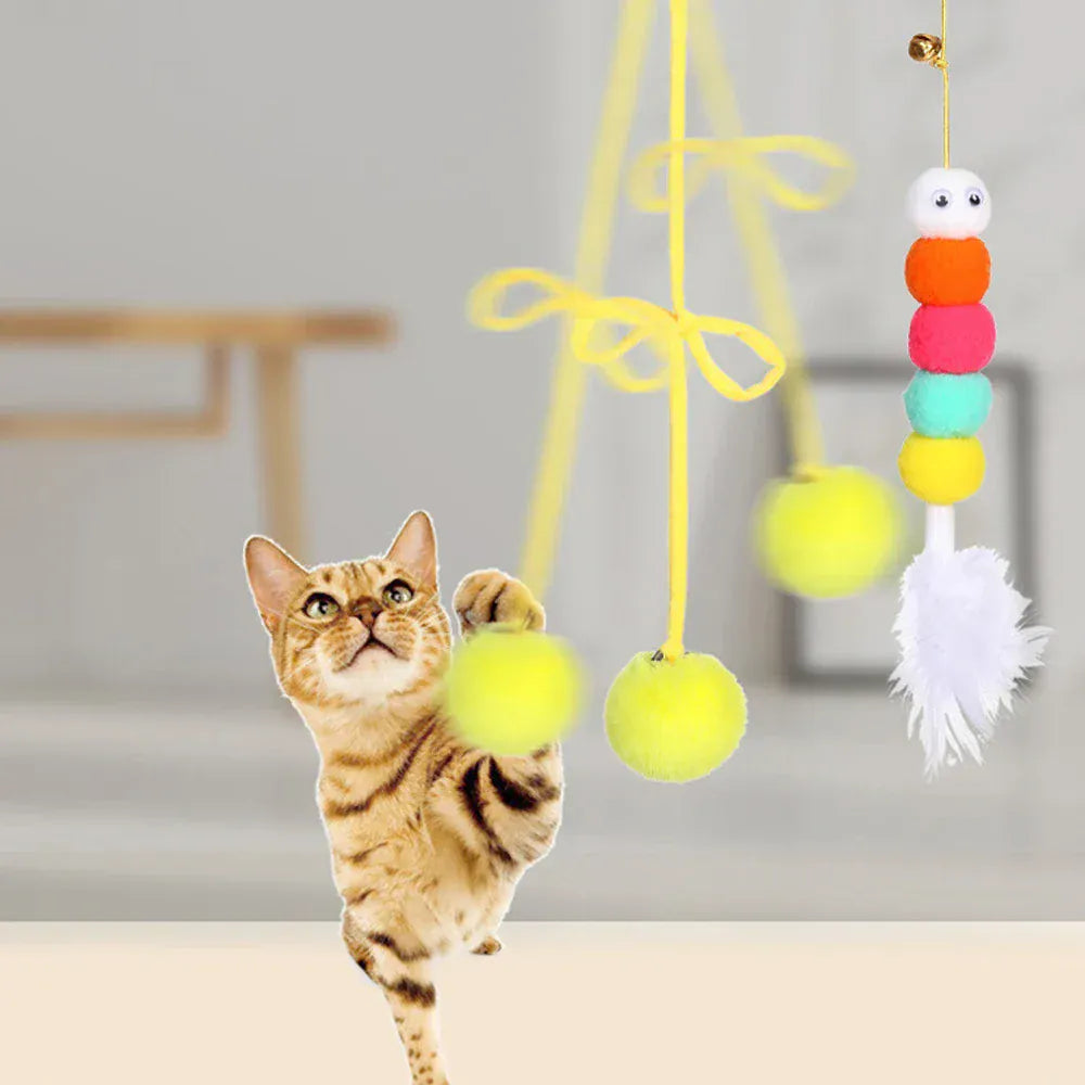 Door Hanging Cat Toy - Elastic Swing Rope with Sticky Disc for Indoor Cats