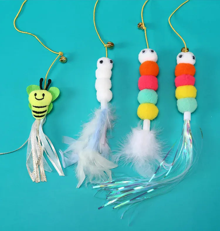 Door Hanging Cat Toy - Elastic Swing Rope with Sticky Disc for Indoor Cats