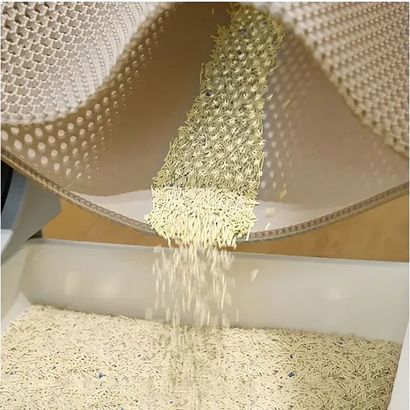 Double Layer Cat Litter Mat - Waterproof Litter Trapping Pad with Honeycomb Design, Non-Slip Floor Protection for Cats & Small Dogs