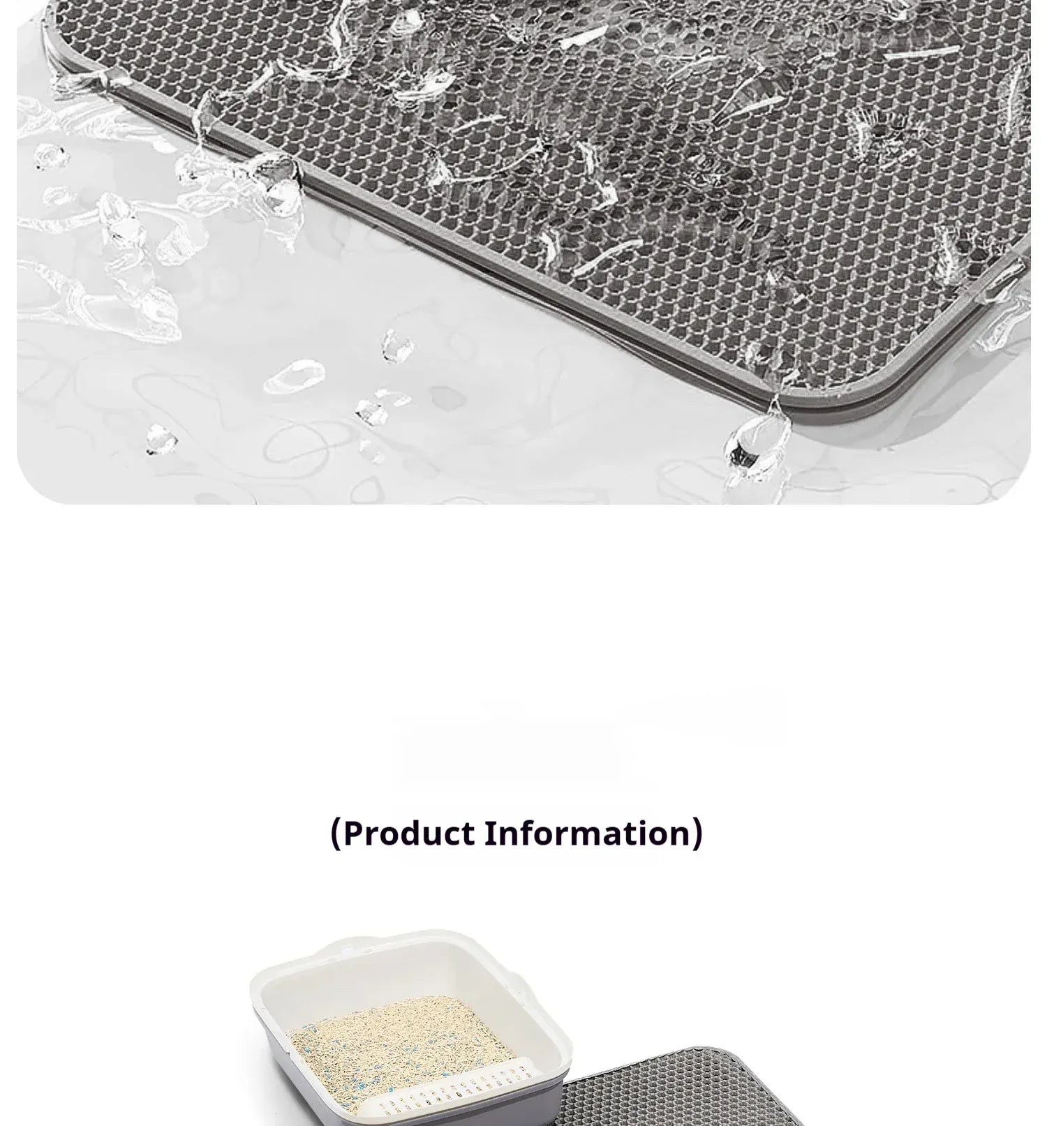 Double Layer Cat Litter Mat - Waterproof Washable Litter Trapper with Non-Slip Base