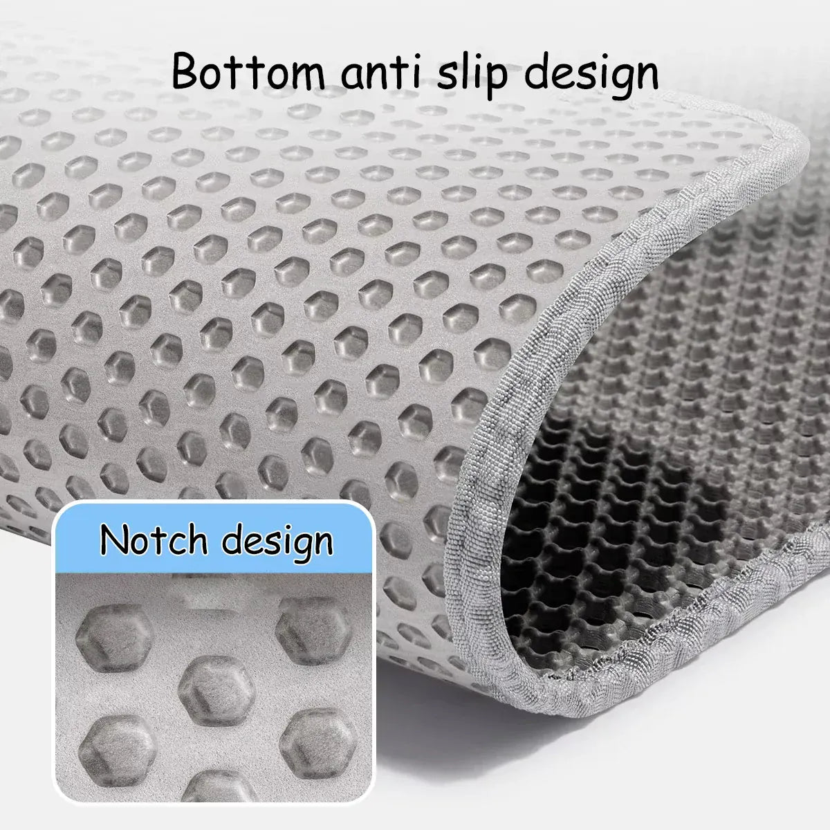 Double Layer Cat Litter Mat - Waterproof Washable Litter Trapper with Non-Slip Base