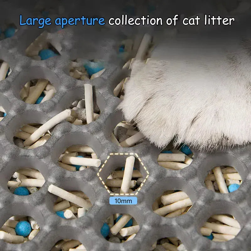 Double Layer Cat Litter Mat - Waterproof Washable Litter Trapper with Non-Slip Base