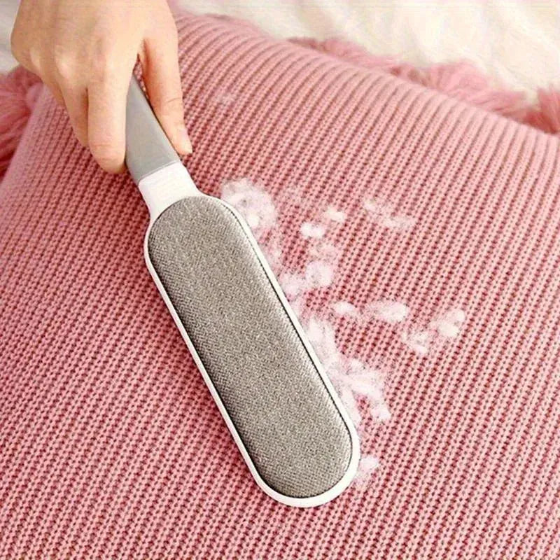 Double-Sided Pet Hair Remover Brush – Manual Lint Roller for Furniture, Car Seats & Clothing