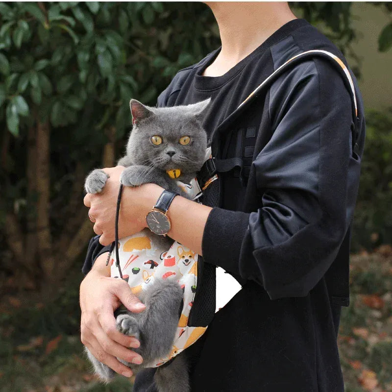 Dual Shoulder Pet Carrier Backpack - Portable Breathable Cat & Dog Travel Bag with Legs-Out Design, Multiple Size Options (S to XL)