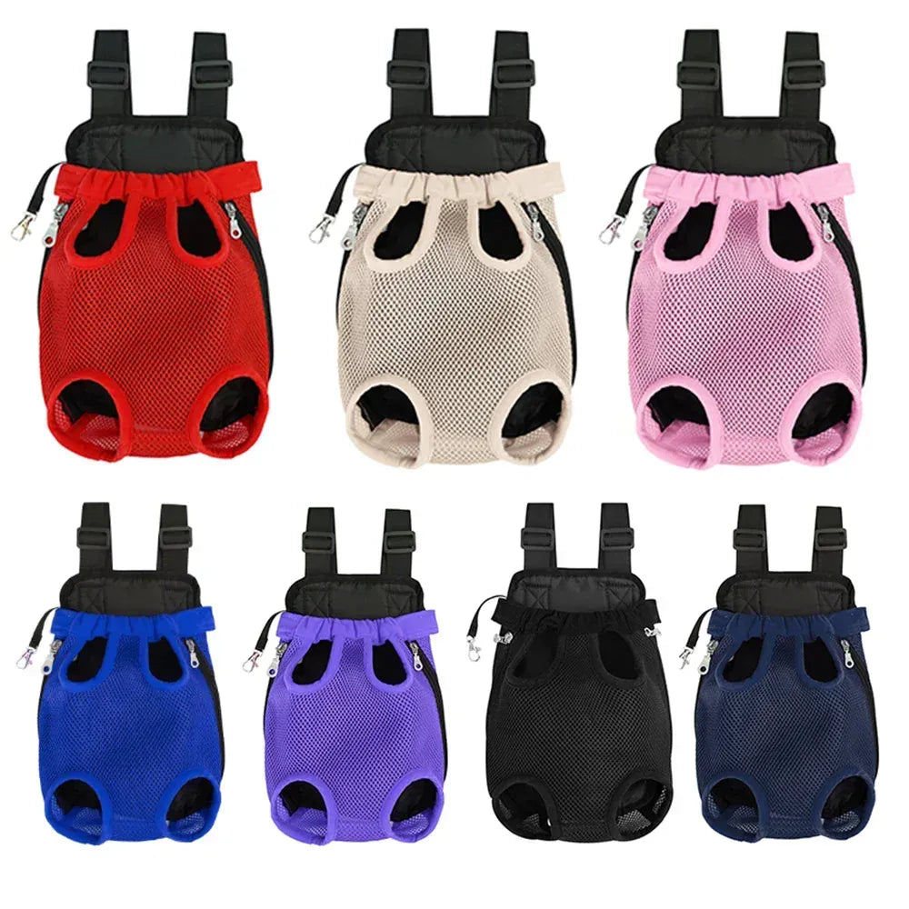 Dual Shoulder Pet Carrier Backpack - Portable Breathable Cat & Dog Travel Bag with Legs-Out Design, Multiple Size Options (S to XL)