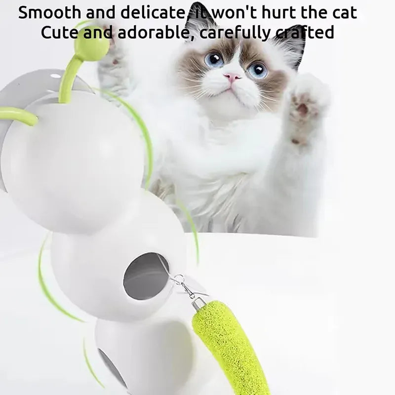 Electric Caterpillar Cat Toy | Motion-Activated Smart Sensor | Self-Running Feather Tail Toy for Indoor Cats | Boredom Relief Pet Toy