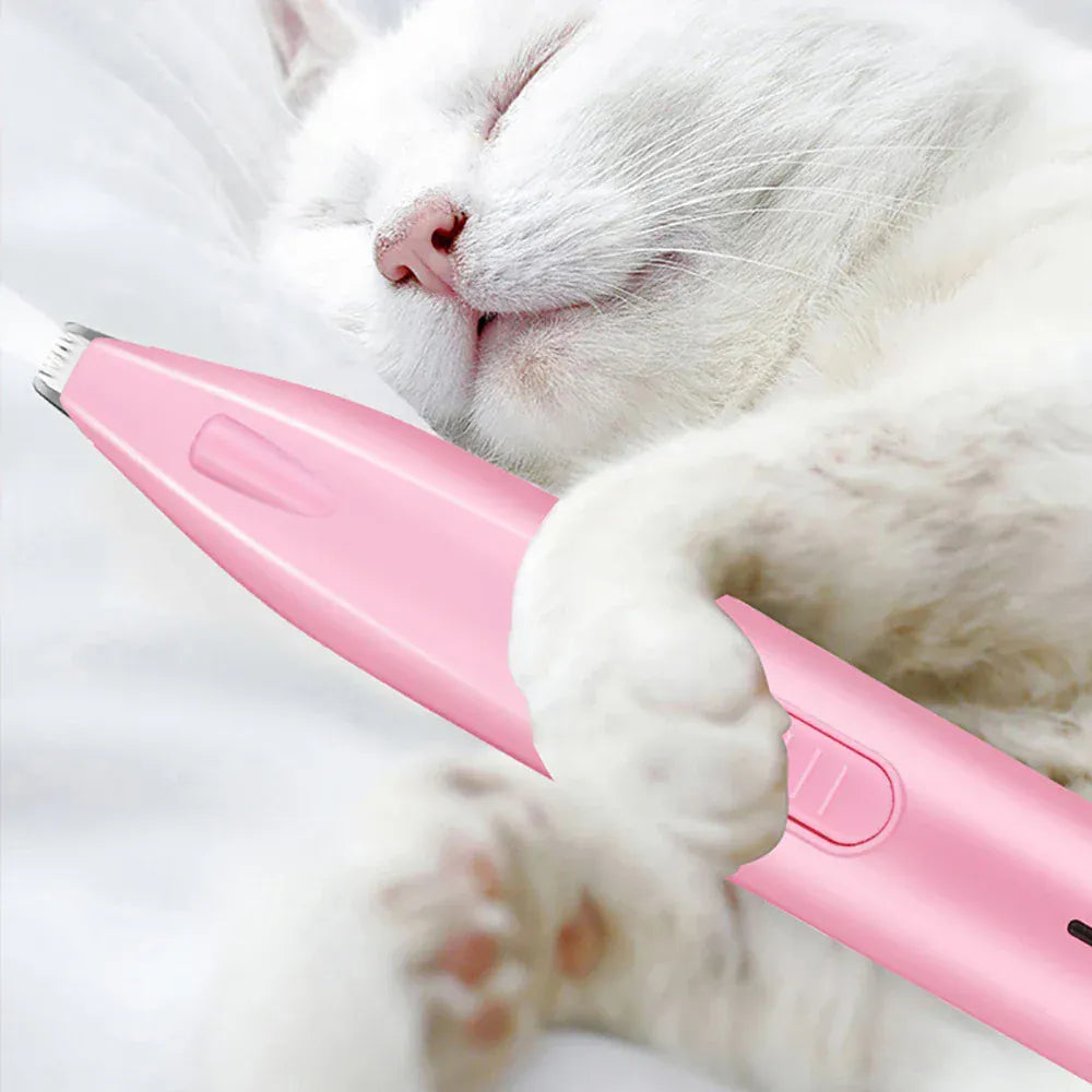 Electric Pet Grooming Kit - Silent Dog Cat Nail Trimmer with LED Light, Paw Hair Clipper & Ear/Nose Trimmer for Safe At-Home Grooming