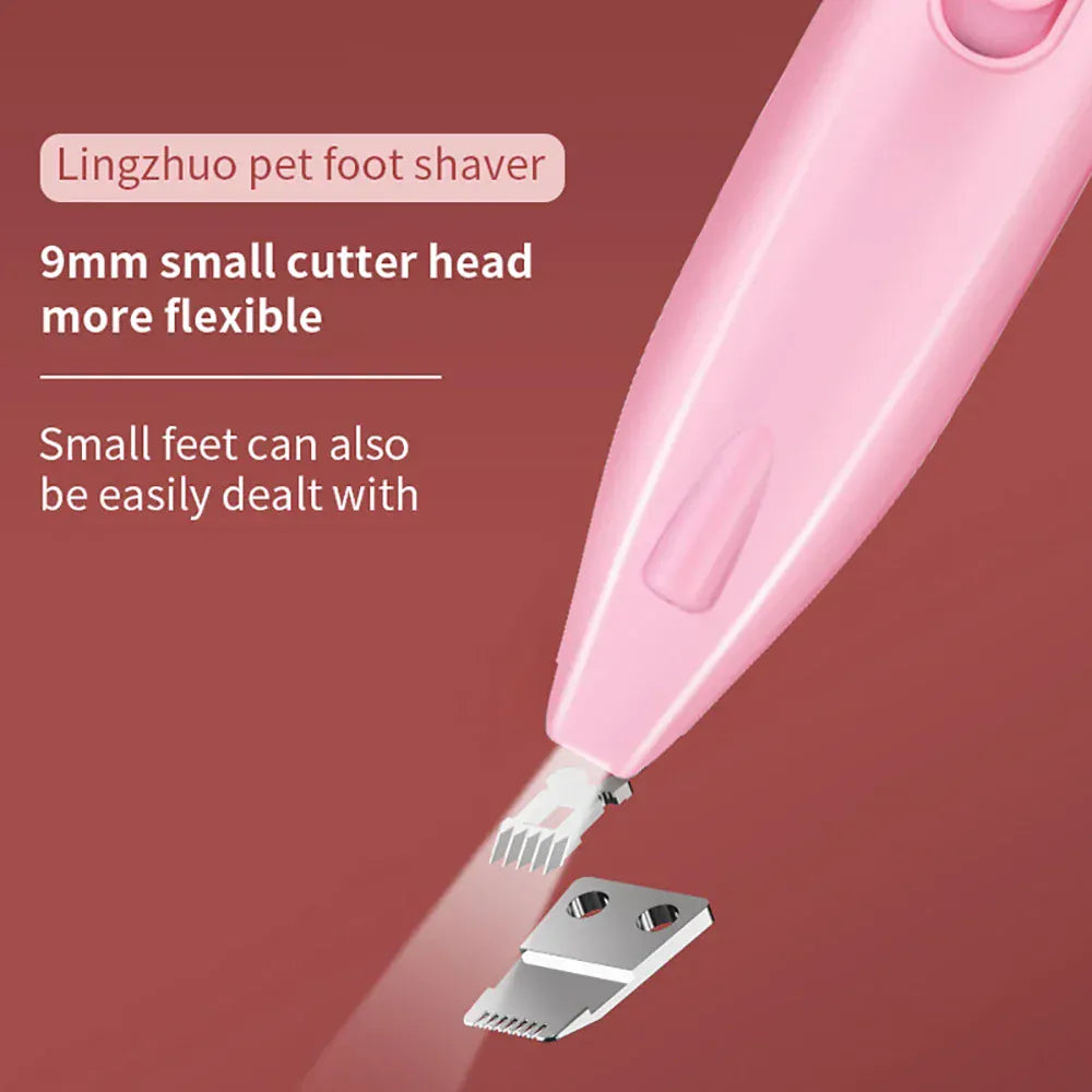 Electric Pet Grooming Kit - Silent Dog Cat Nail Trimmer with LED Light, Paw Hair Clipper & Ear/Nose Trimmer for Safe At-Home Grooming
