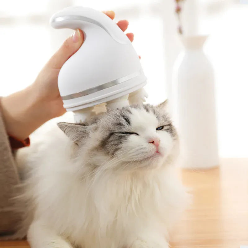 Electric Pet Massager - USB Charging Head & Body Massage for Dogs Cats Stress Relief