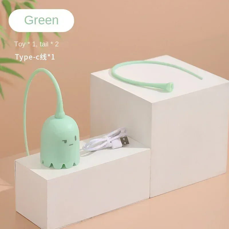 Electric Rolling Ball Cat Toy - Automatic Silicone Mouse Tail USB Charging