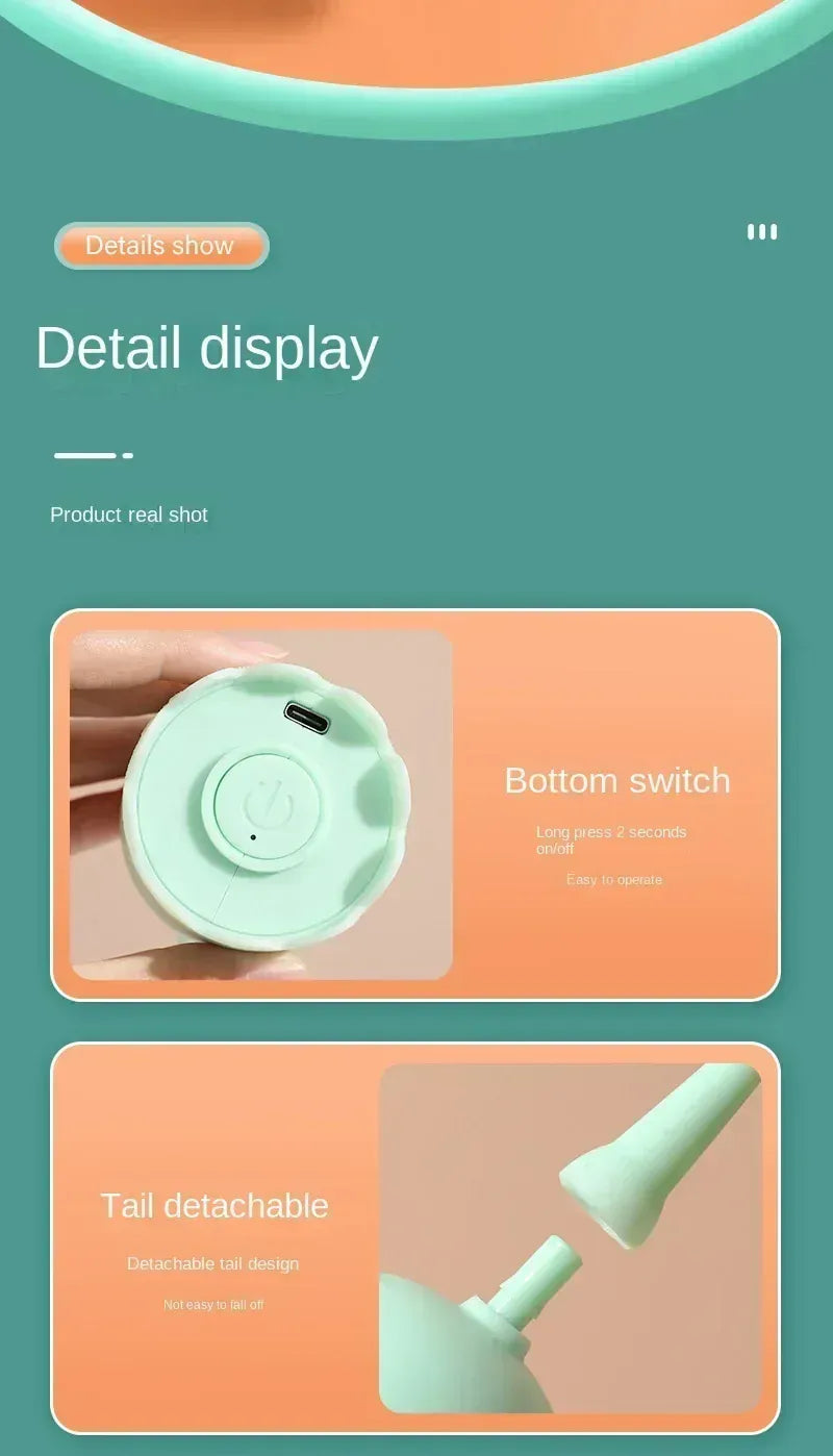 Electric Rolling Ball Cat Toy - Automatic Silicone Mouse Tail USB Charging