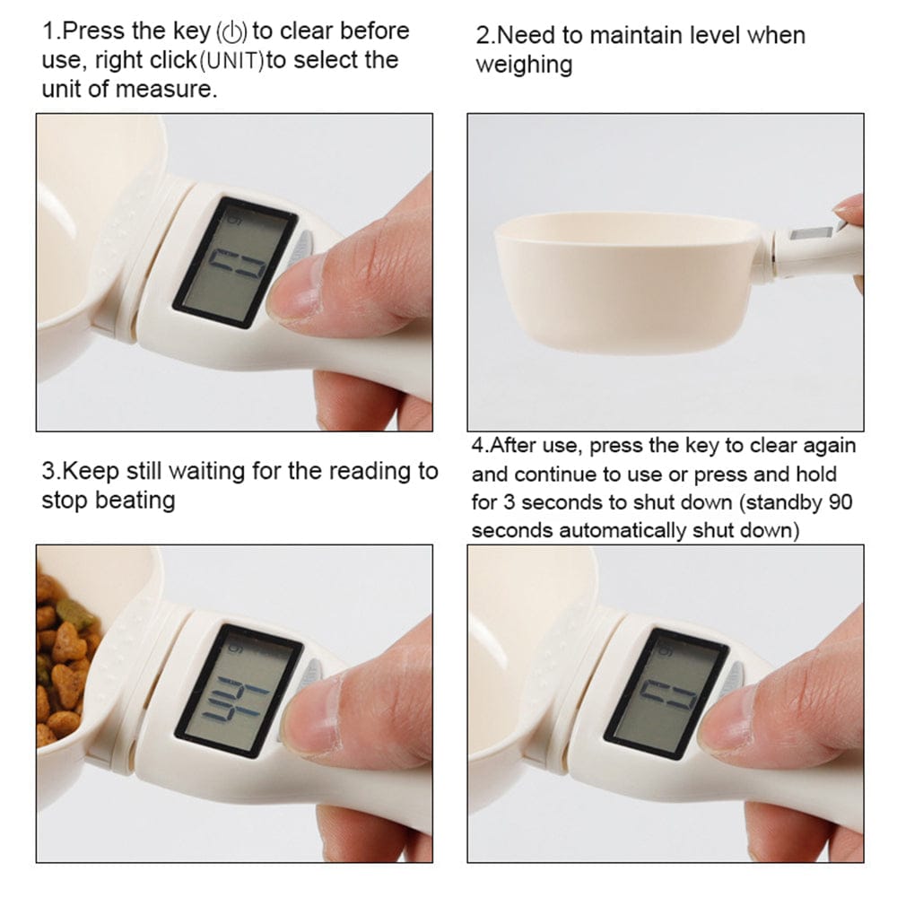 Electronic Pet Food Scale Spoon - Digital Measuring Cup with LED Display