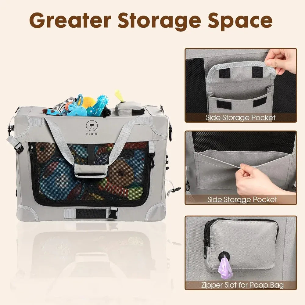 Extra Large Cat Carrier for 2 Cats – Portable Collapsible Soft Sided Pet Travel Carrier 24x16x16 Inches
