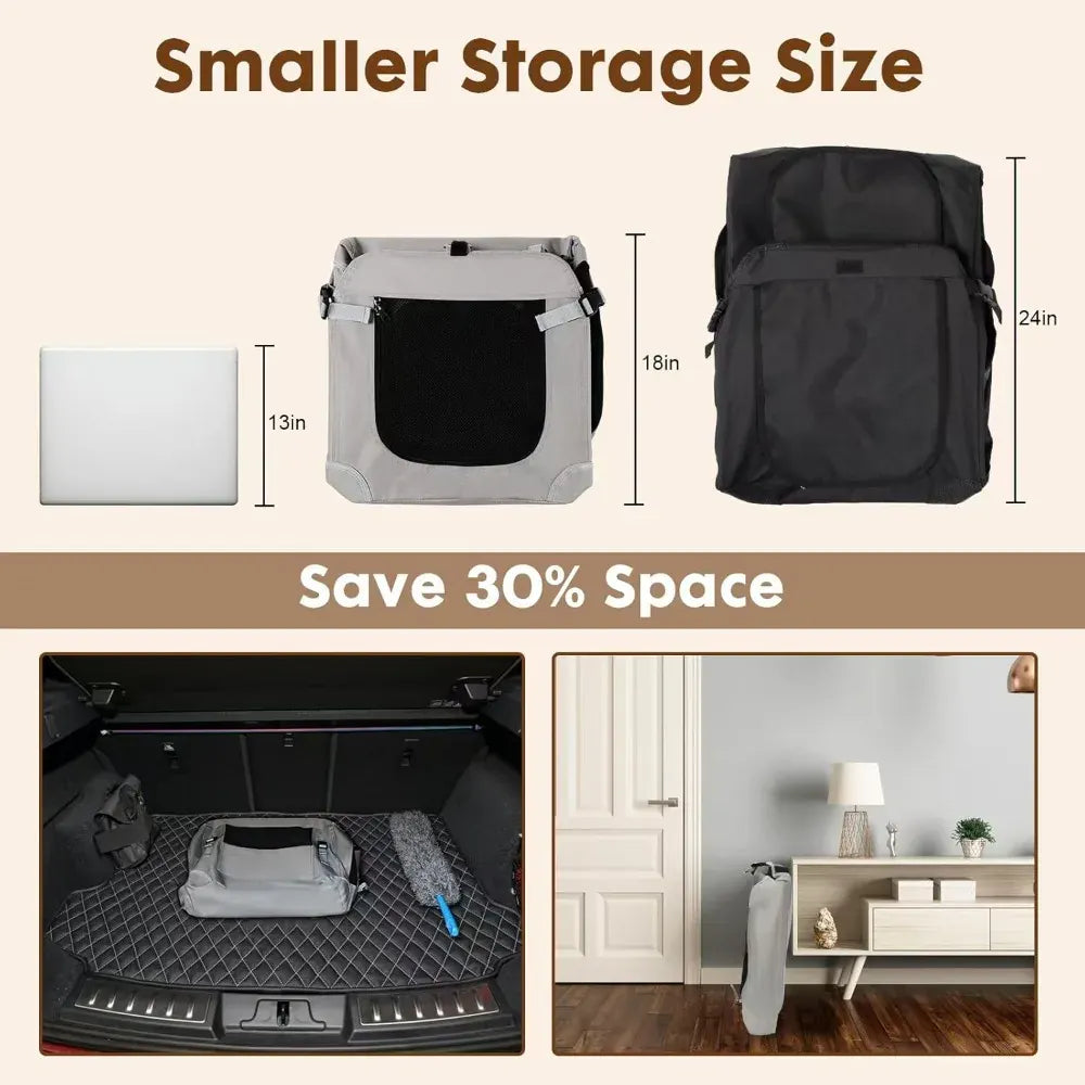 Extra Large Cat Carrier for 2 Cats – Portable Collapsible Soft Sided Pet Travel Carrier 24x16x16 Inches