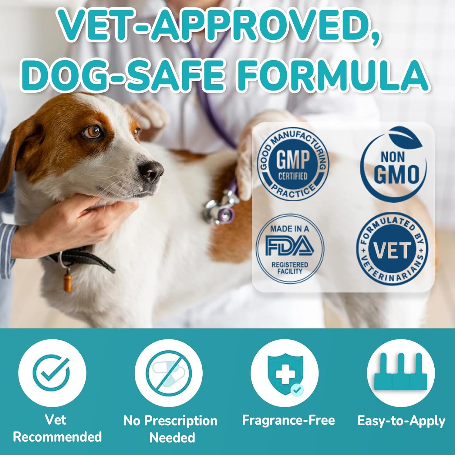 Flea and Tick Prevention Drops for Small Dogs – 6-Month Supply, Topical Treatment for Dogs 5-22 lbs