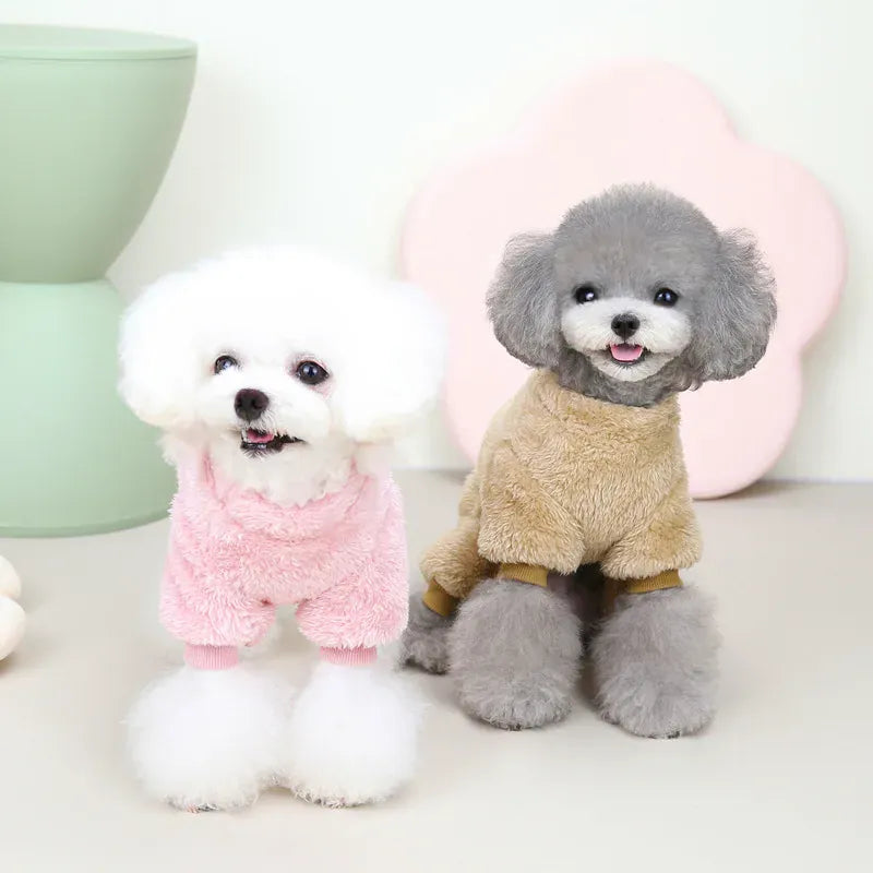 Fleece Dog Pajamas - Cozy Winter Sleepwear for Small Breeds & Cats