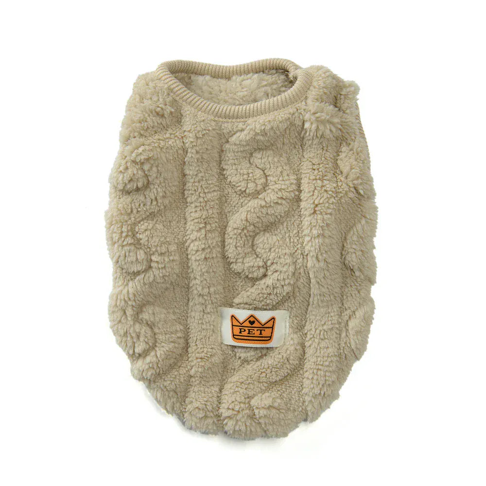 Fleece Warm Dog Vest — Soft Cozy Plush Winter Sleeveless Sweatshirt for Small & Medium Dogs and Cats
