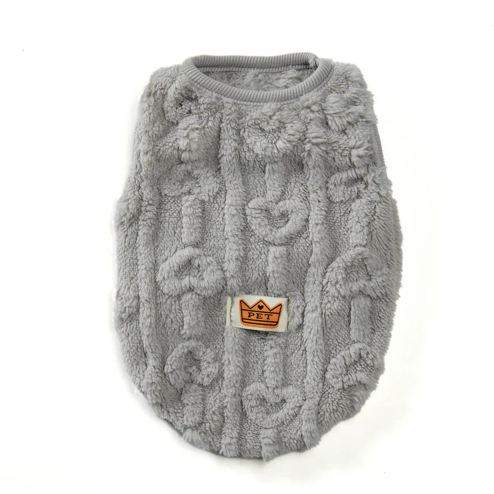 Fleece Warm Dog Vest — Soft Cozy Plush Winter Sleeveless Sweatshirt for Small & Medium Dogs and Cats