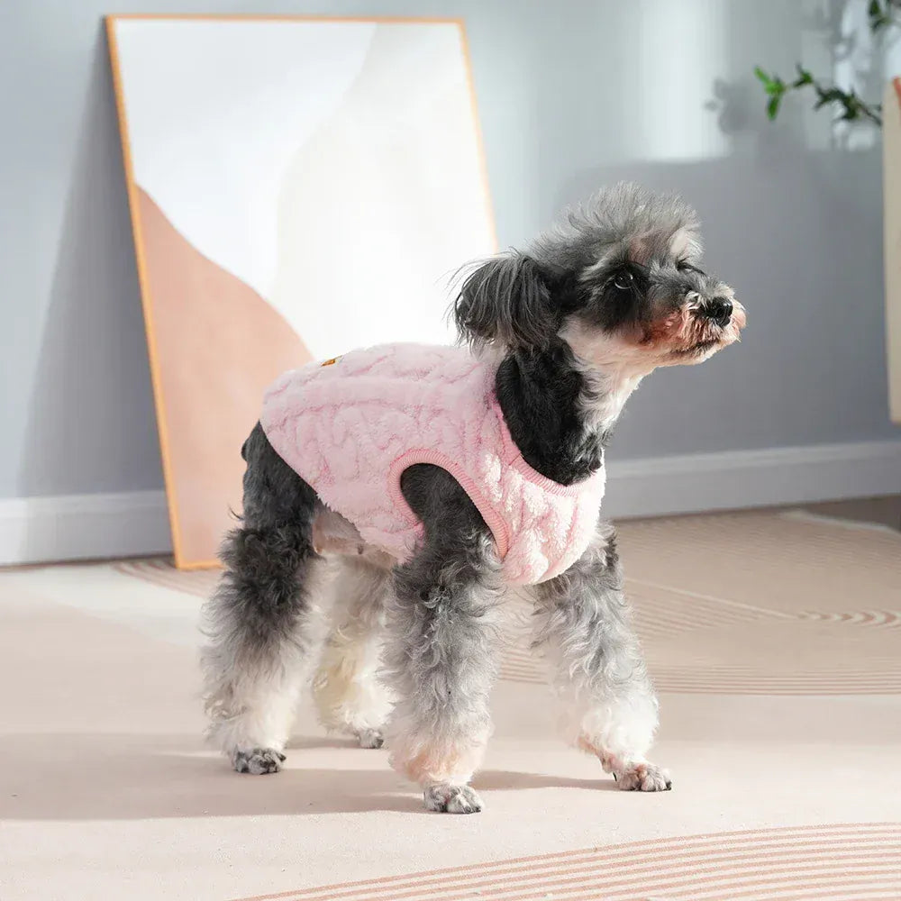 Fleece Warm Dog Vest — Soft Cozy Plush Winter Sleeveless Sweatshirt for Small & Medium Dogs and Cats