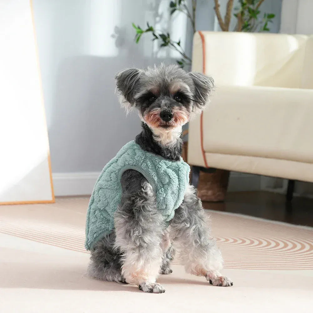 Fleece Warm Dog Vest — Soft Cozy Plush Winter Sleeveless Sweatshirt for Small & Medium Dogs and Cats