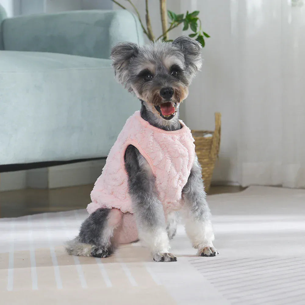 Fleece Warm Dog Vest — Soft Cozy Plush Winter Sleeveless Sweatshirt for Small & Medium Dogs and Cats