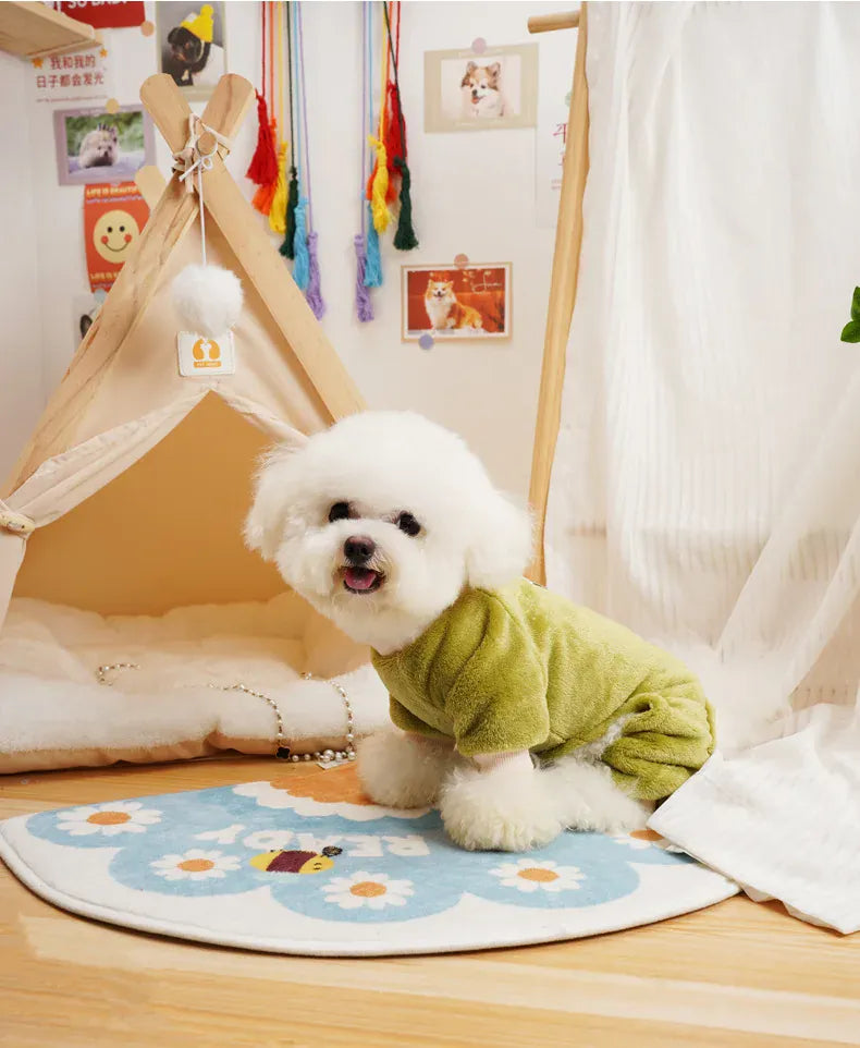 Fleece Warm Pet Clothes – Winter Dog Jumpsuit Pajamas | Pomeranian & Small Dog Nightshirt | Cozy Puppy & Cat Overalls Pijamas