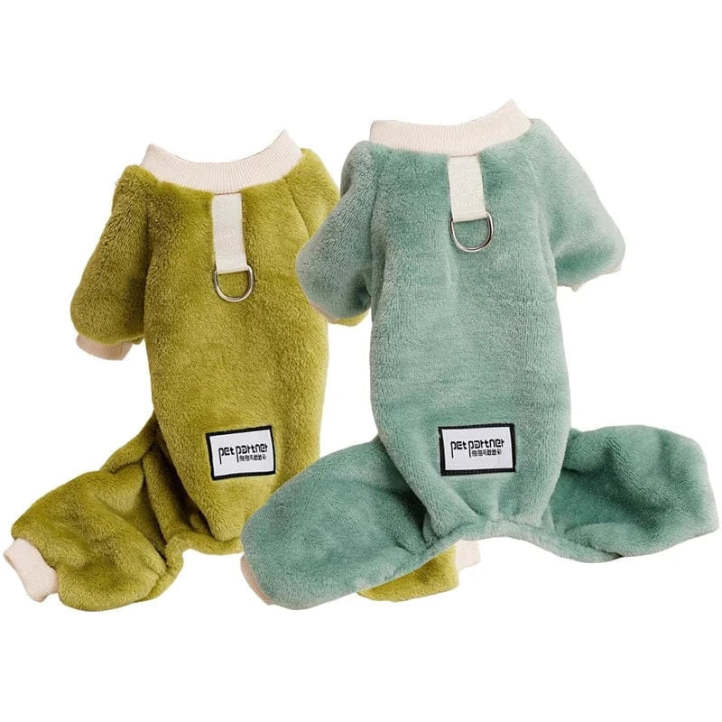 Fleece Warm Pet Clothes – Winter Dog Jumpsuit Pajamas | Pomeranian & Small Dog Nightshirt | Cozy Puppy & Cat Overalls Pijamas