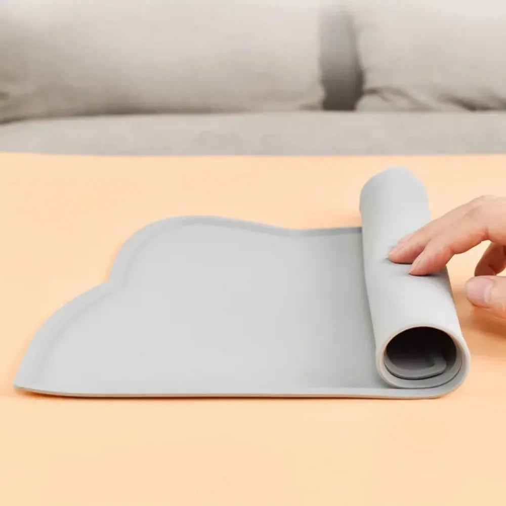 Food Grade Silicone Pet Mat - Waterproof Dog Cat Bowl Placemat, Anti-Slip Easy Clean Feeding Mat for Food and Water Bowls